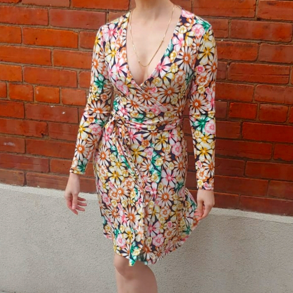Banana Republic Wrap Dress, Floral Print - Picture 1 of 3
